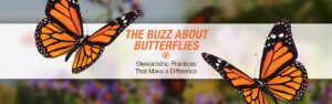 Monarchs with text that reads 