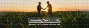 A farm manager shakes his employee's hand. The text resembles a search for 