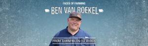 Iowa farmer Ben Van Roekel with text that reads 