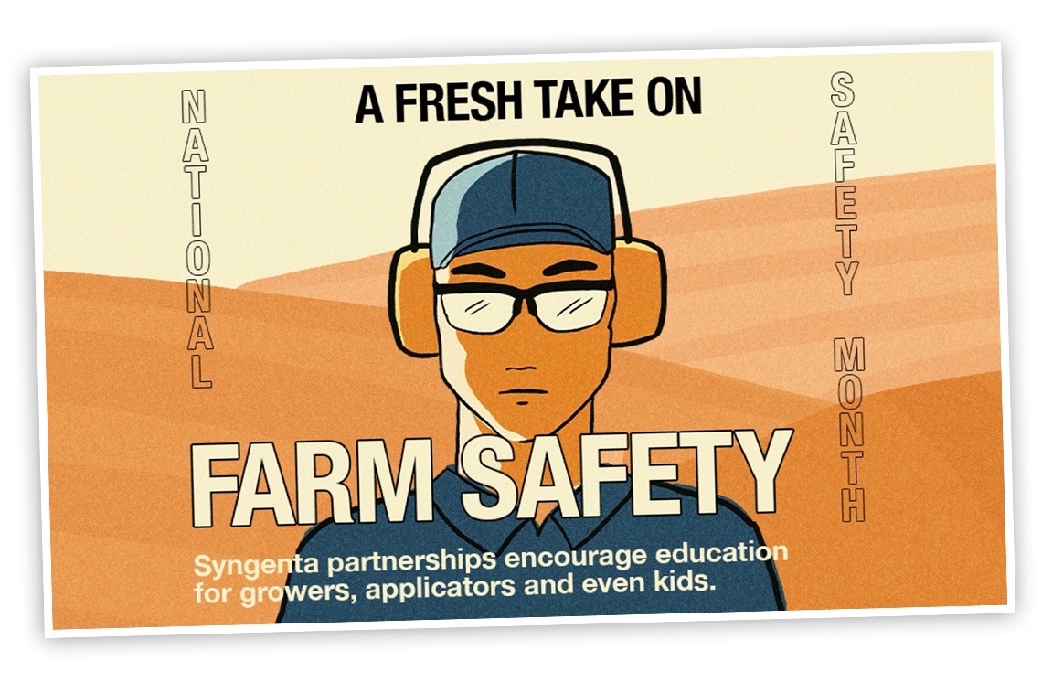 An illustration of a grower wearing headphones and safety goggles. 